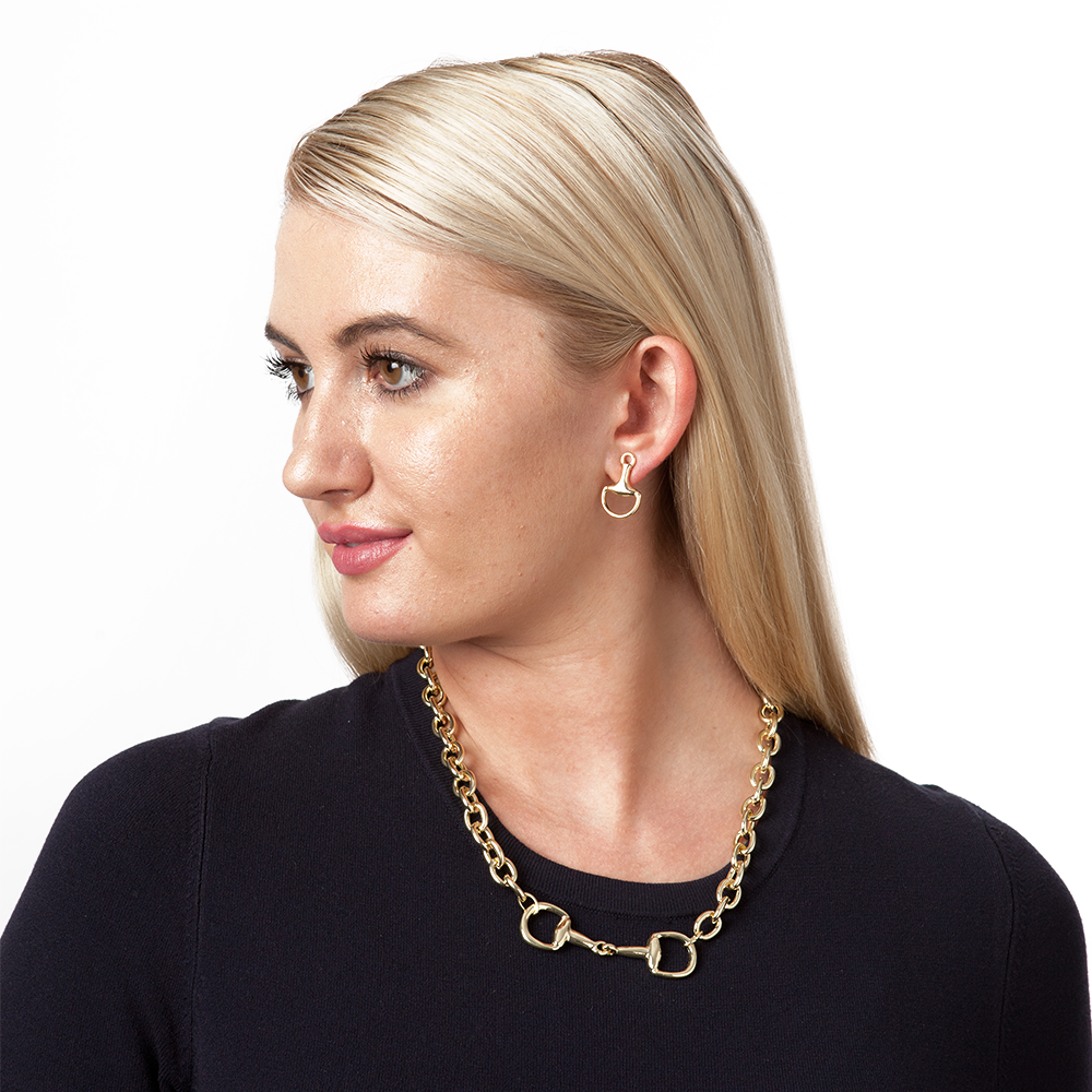 Classic Silver Snaffle Bit Stud Earrings