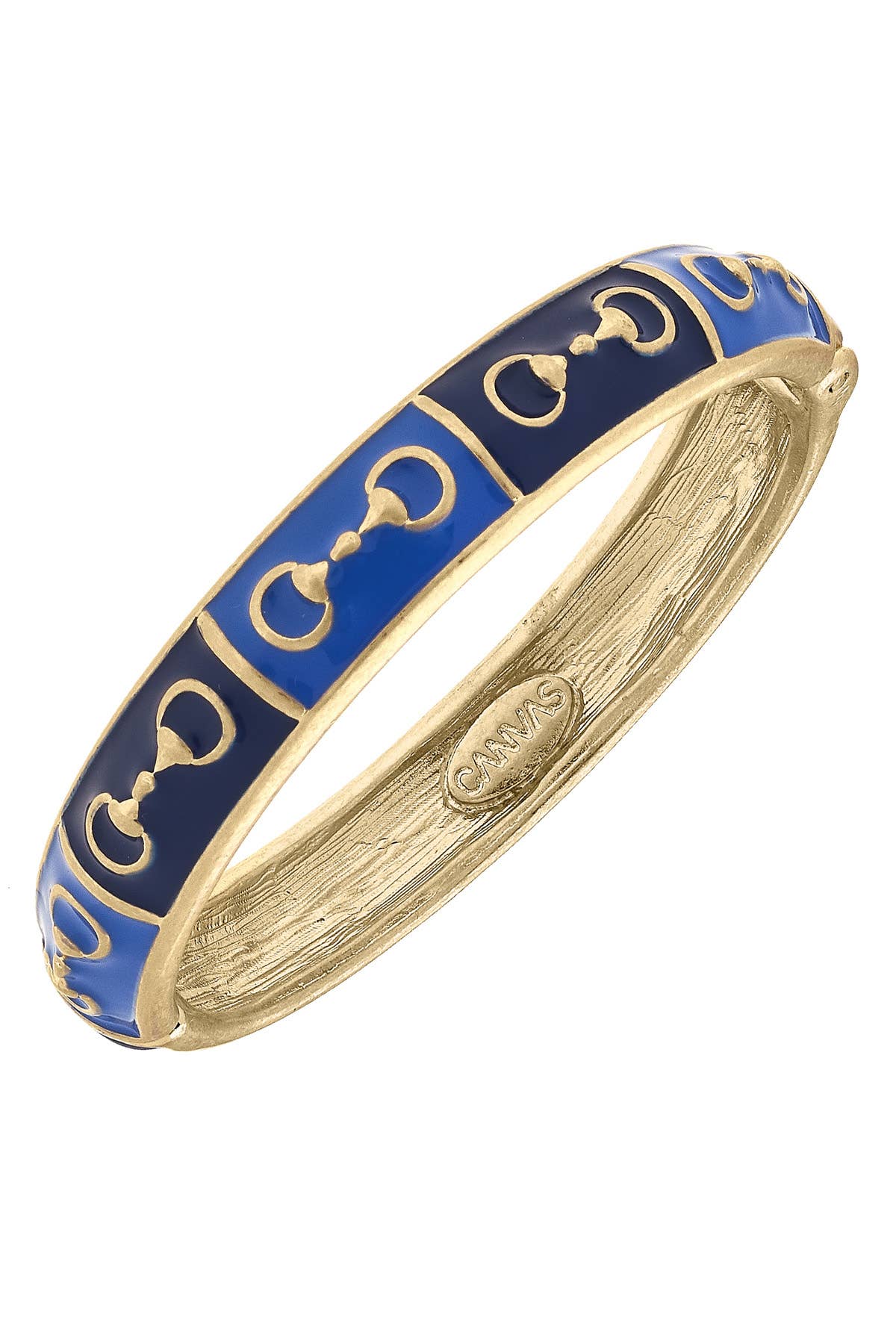 Horsebit Sculpted Enamel Hinge Bangle