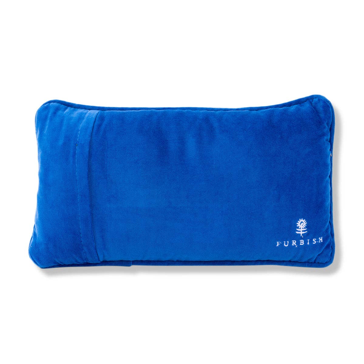 equestrian decorative pillow in blue velvet, the perfect trainer's gift