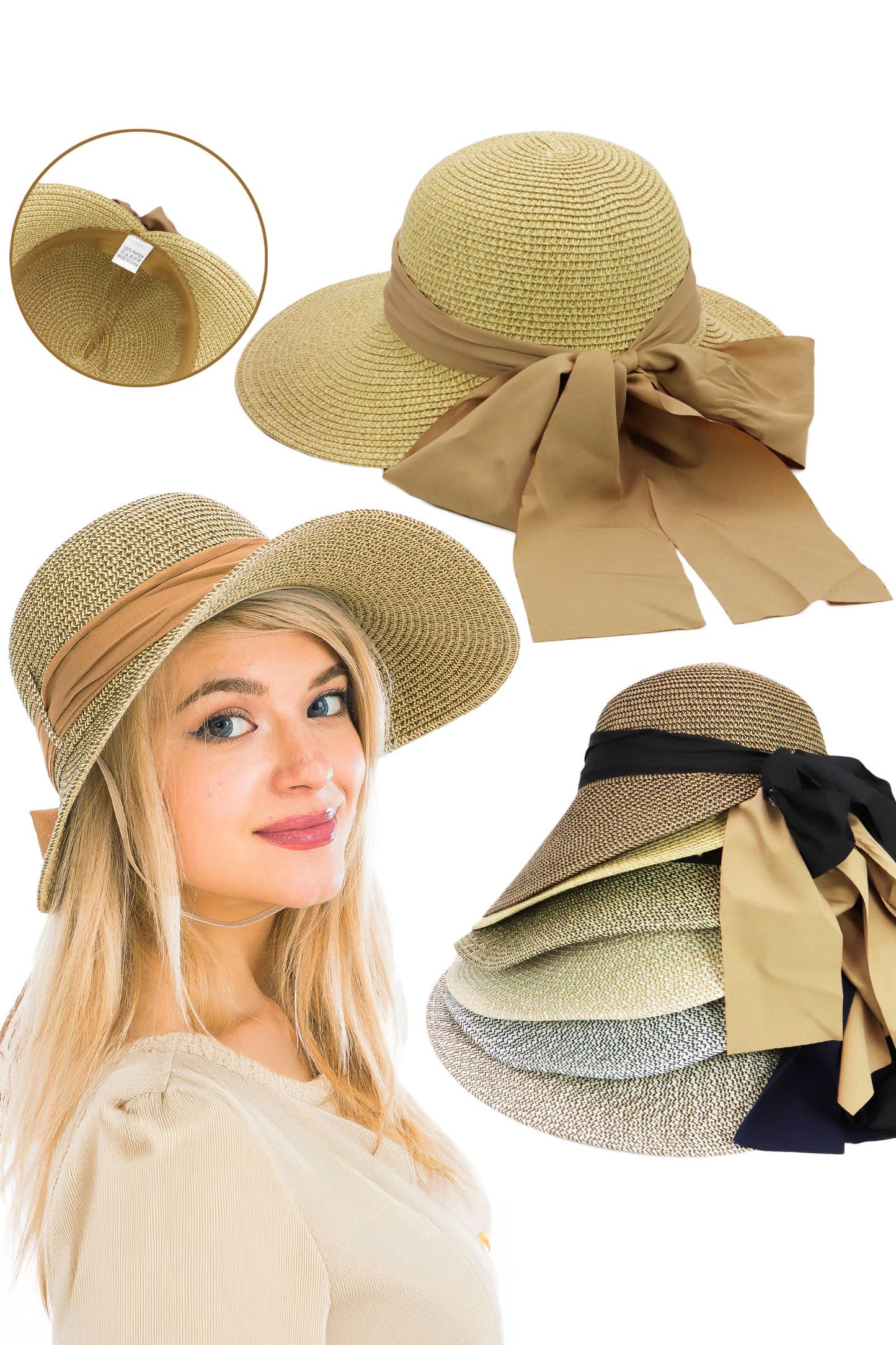 Straw Satin Ribbon Sun Hat