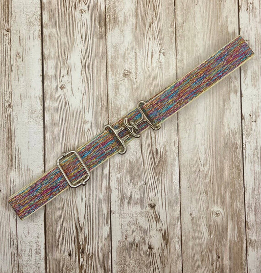 1" Equestrian Surcingle Belt - Rainbow Sparkle Belt
