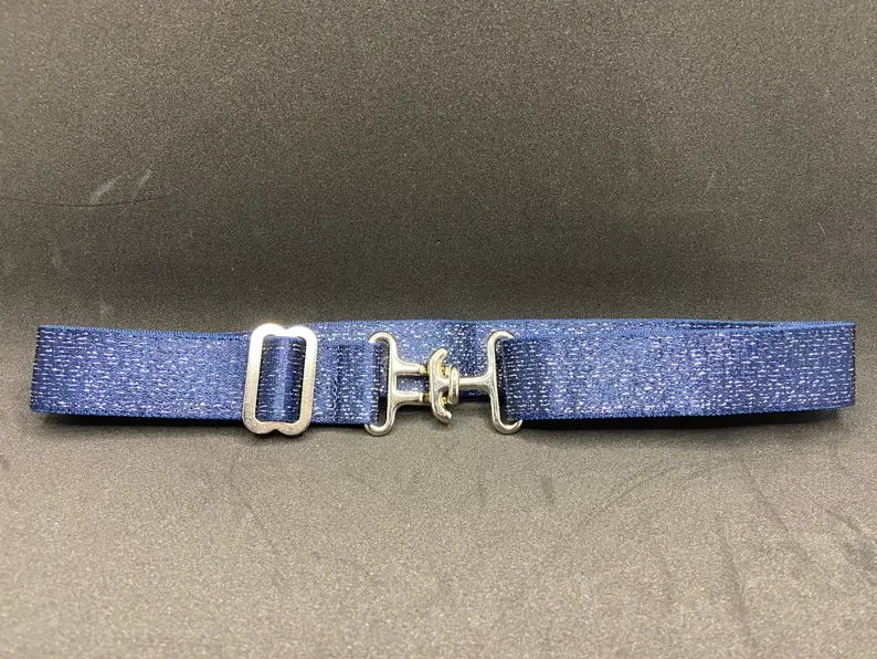 1" Equestrian Surcingle Belt - Navy Sparkle