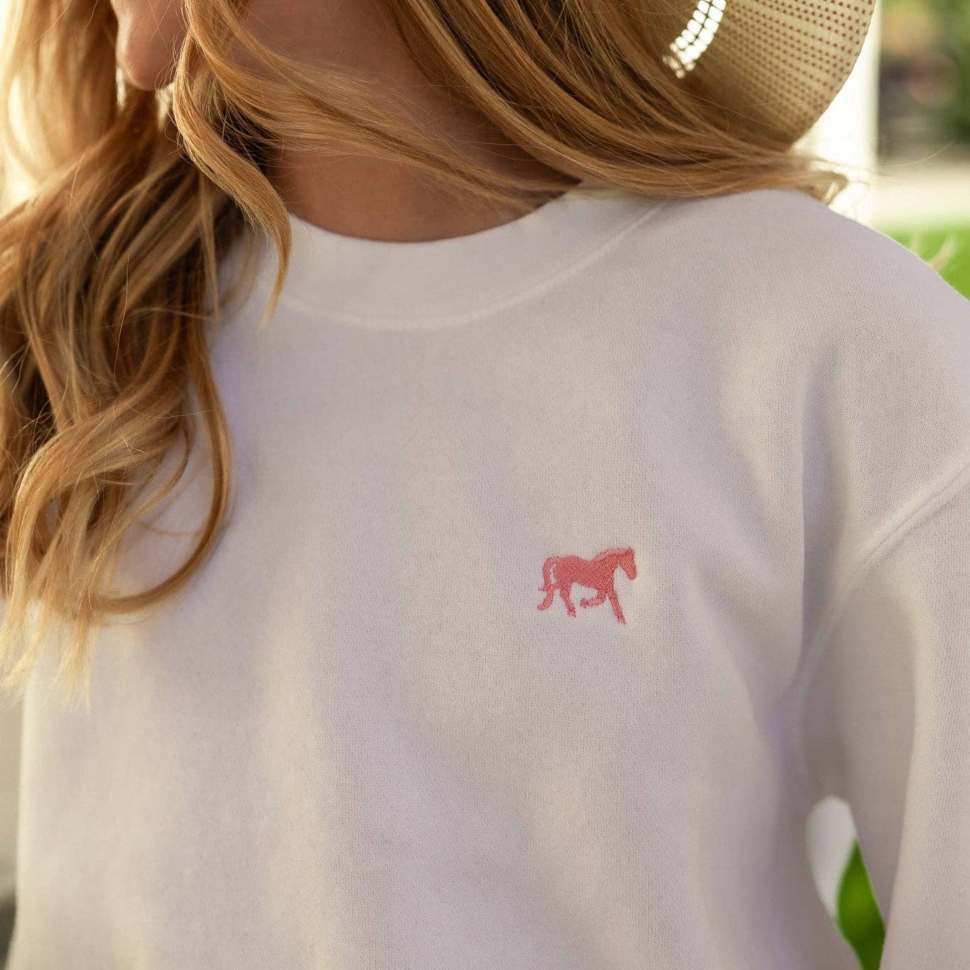 "Pretty in Pink" Pony Graphic Sweatshirt - Plush Comfort
