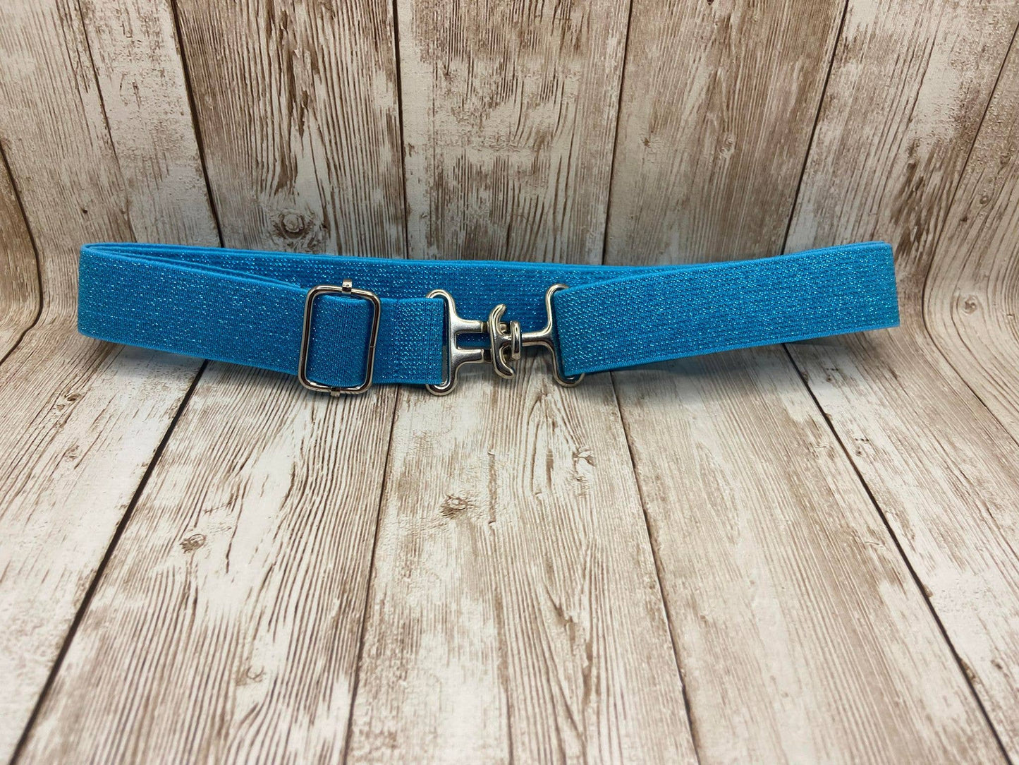 1" Equestrian Surcingle Belt - Bright Blue Sparkle