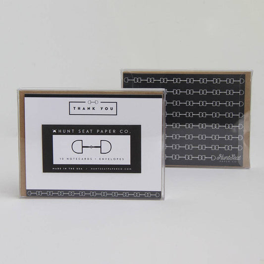 Thank you cards by hunt seat paper company, featuring snaffle bit design