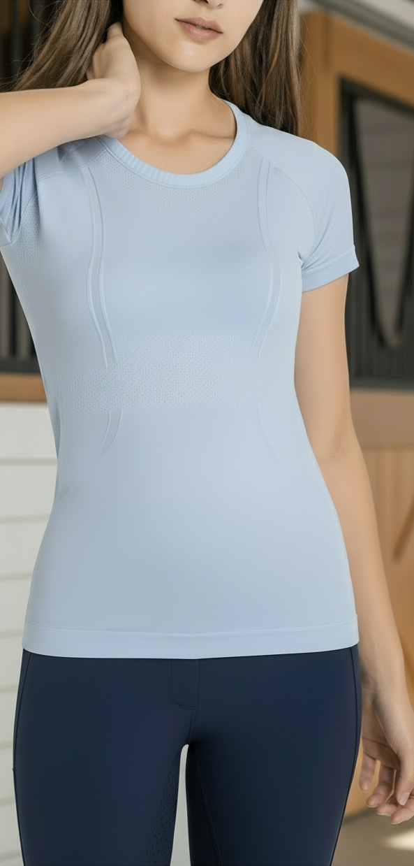 Short Sleeve Crew Neck Schooling Top