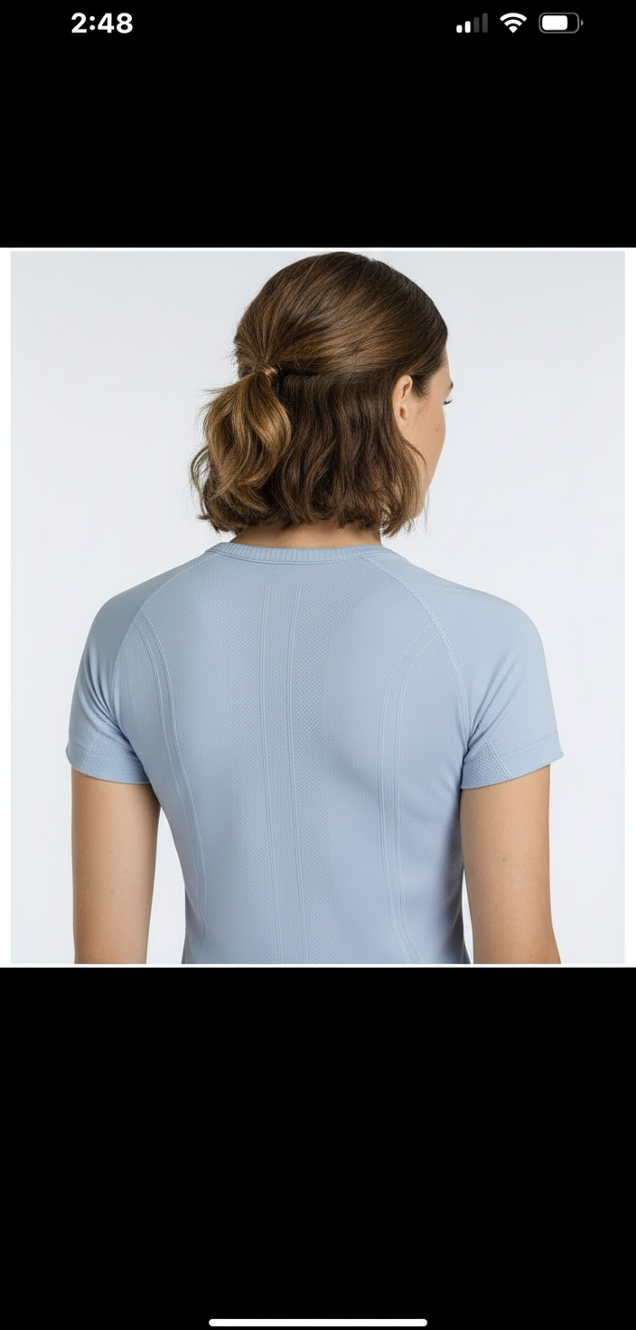 Short Sleeve Crew Neck Schooling Top