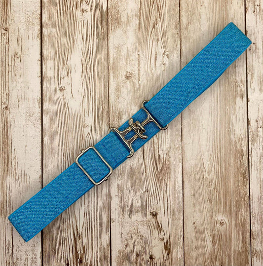 1" Equestrian Surcingle Belt - Bright Blue Sparkle