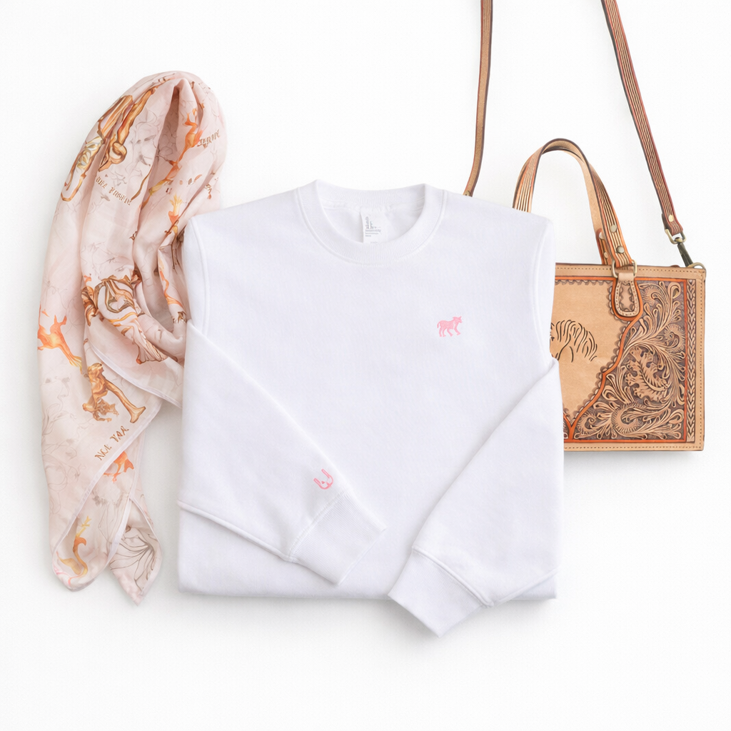 "Pretty in Pink" Pony Graphic Sweatshirt - Plush Comfort