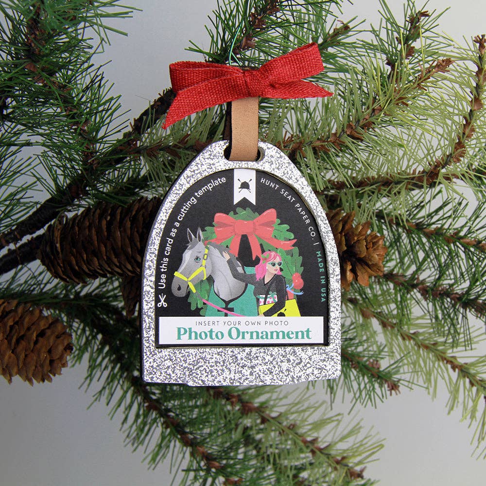 Stirrup Iron Photo Ornament for Equestrian Holiday
