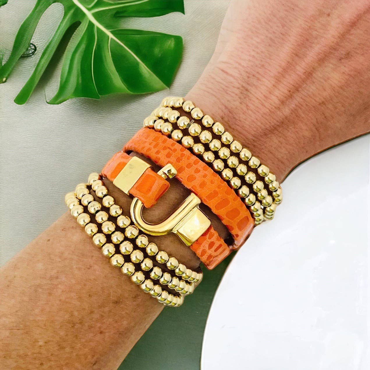 Horseshoe Spots Leather Bracelet Wrap