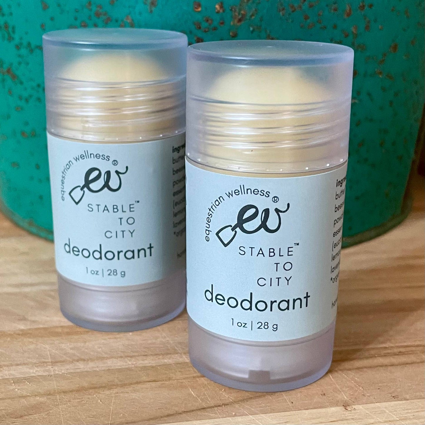 Two deodorant sticks featured for equestrians