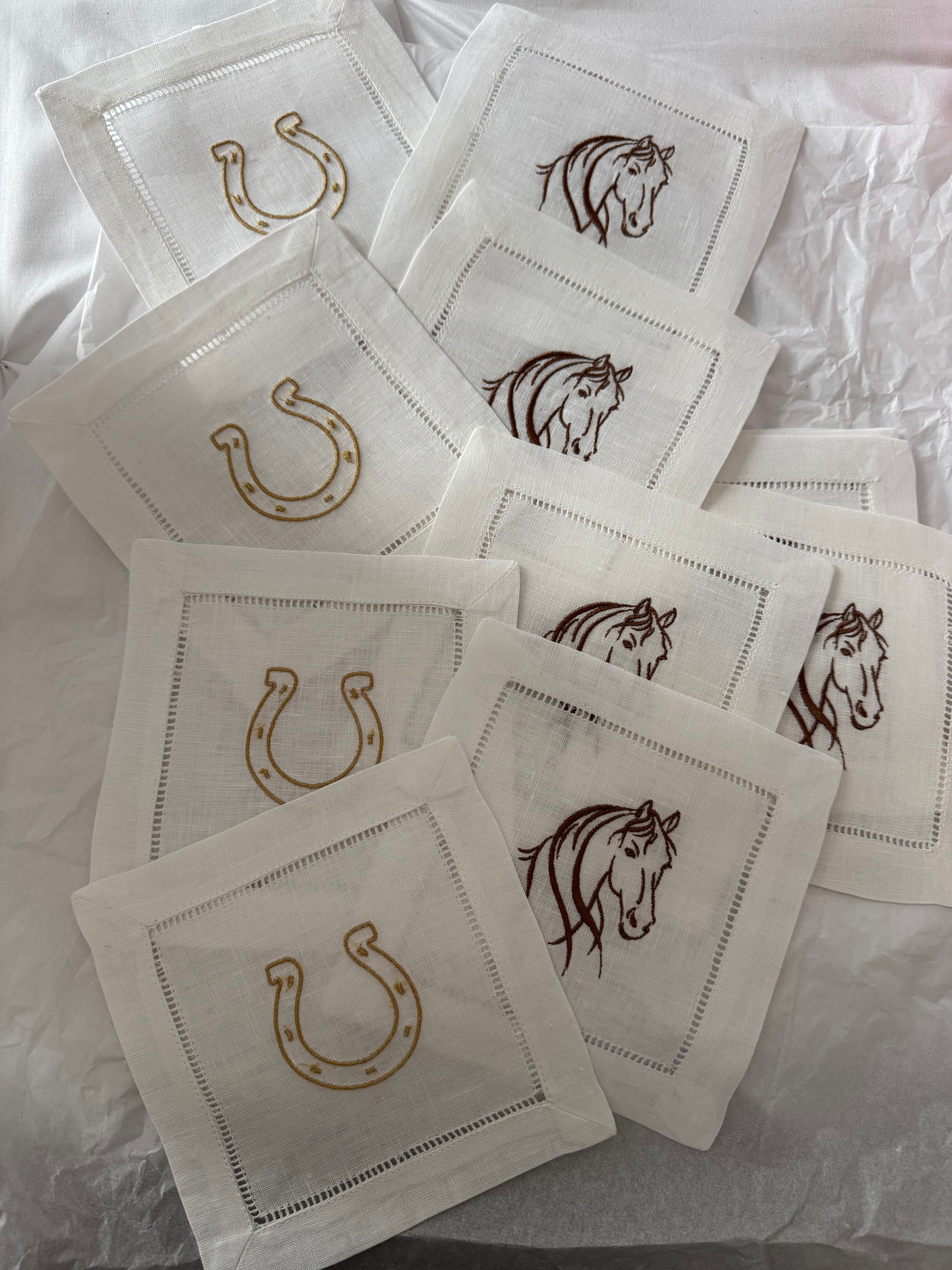 Trio Equestrian Cocktail Napkins - Thumbnail 2