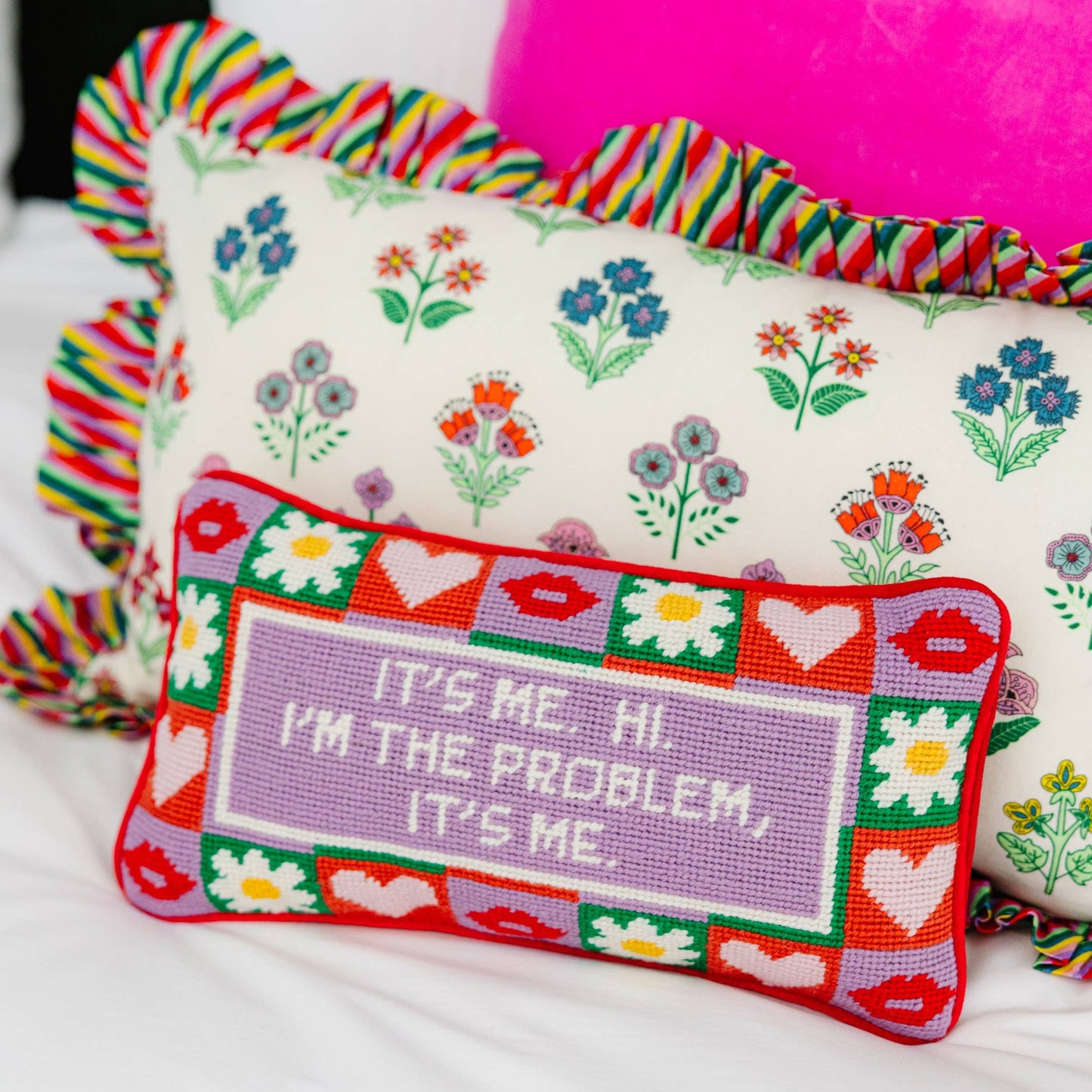 Taylor swift themed needle point equestrian decorative throw pillow