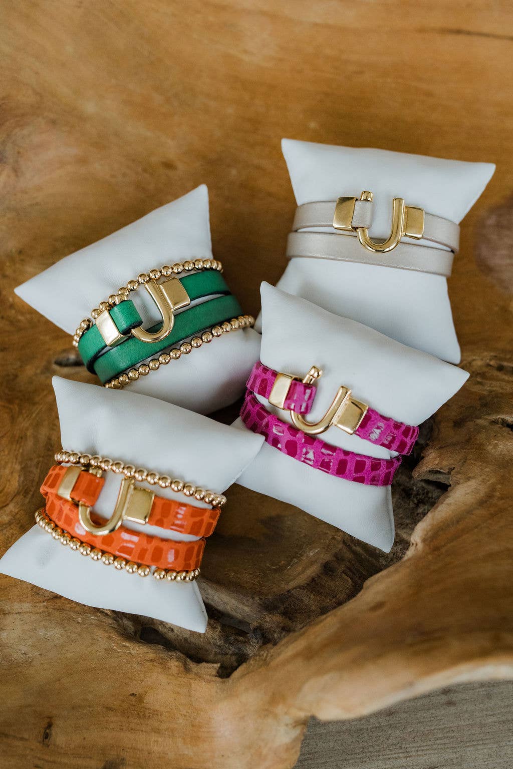 leather equestrian inspired wrap bracelets