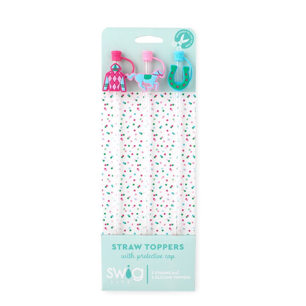 sustainable barn style, reuseable straws wth horse girl inspired toppers