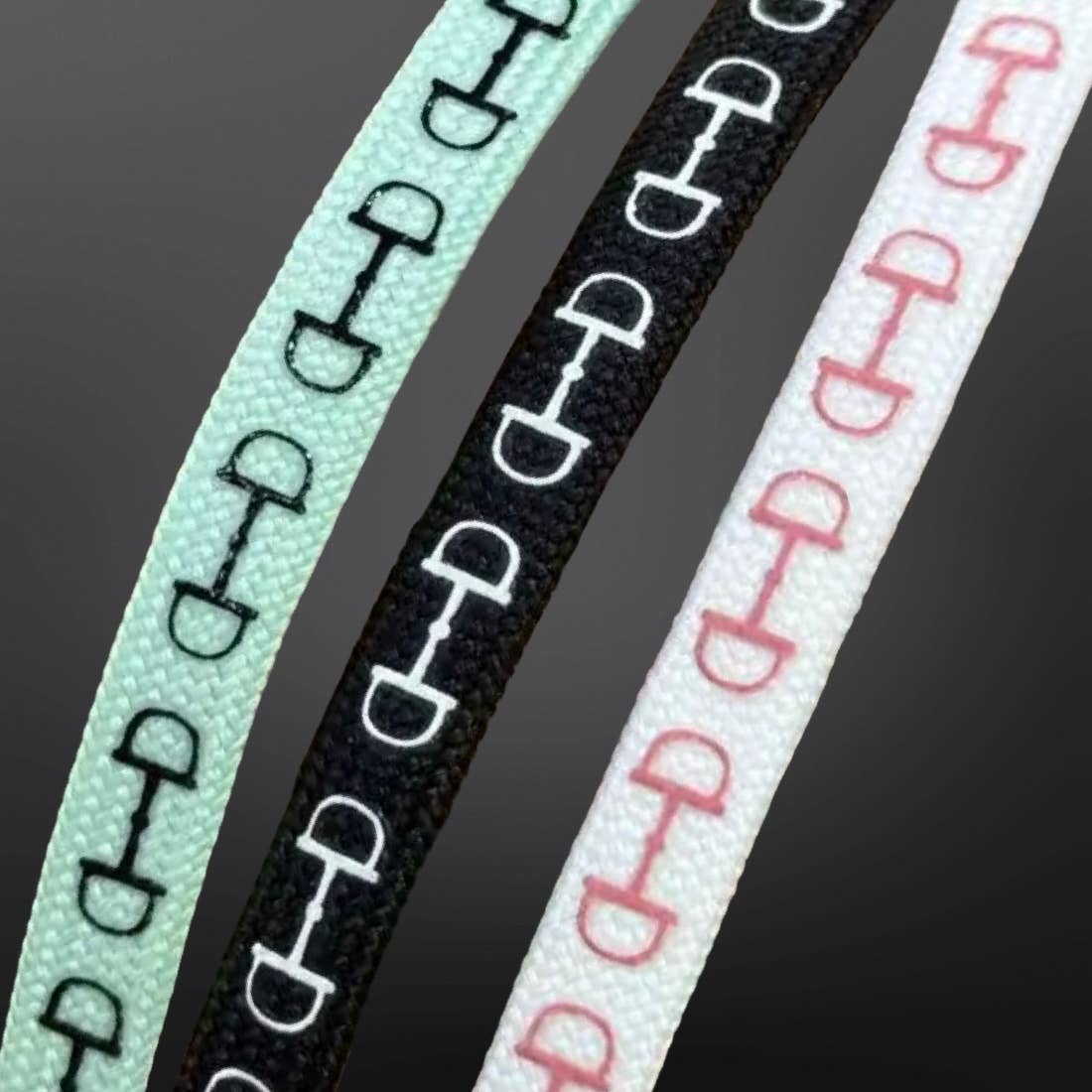 Snaffle bit graphic shoelaces, perfect equestrian stocking stuffer